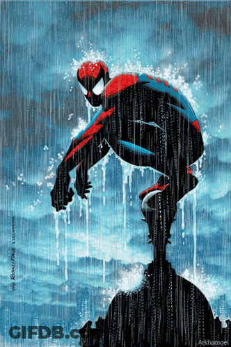Spider-Man In Rain Painting GIF