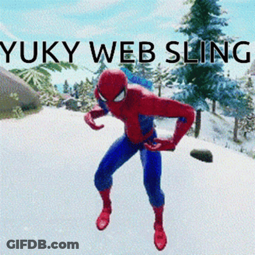 Spider-Man In The Snow Saying Yuky Web Sling GIF