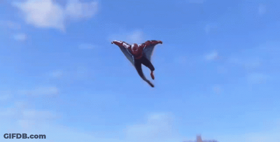 Spider Man No Way Home Gliding Down GIF