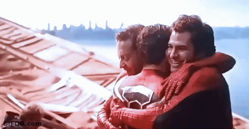 Spider Man No Way Home Group Hug GIF