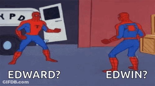 Spider-Man Pointing At Another Spider-Man In Front Of Van GIF