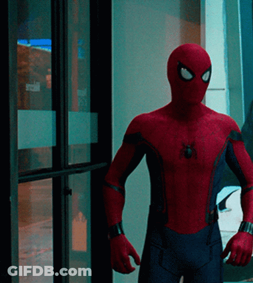 Spider Man Posing Beside Glass GIF