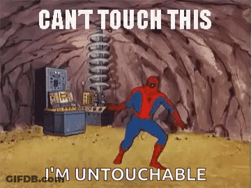 Spider-Man Saying Can't Touch This I'm Untouchable GIF
