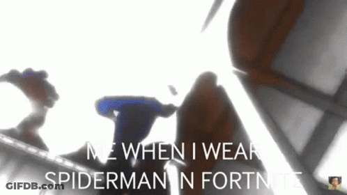 Spider-Man Says Me When I Wear Spider-Man In Fortnite GIF