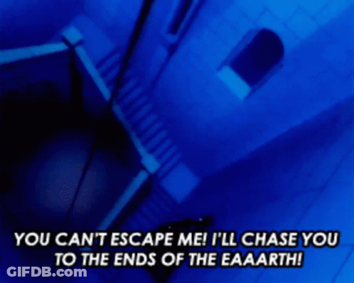 Spider-Man Silhouette Says You Can't Escape Me I'll Chase You To The Ends GIF