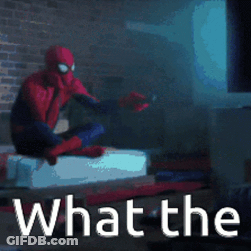 Spider Man Sitting On Couch Saying What The GIF