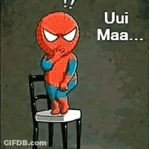 Spider Man Sitting With Uui Maa GIF