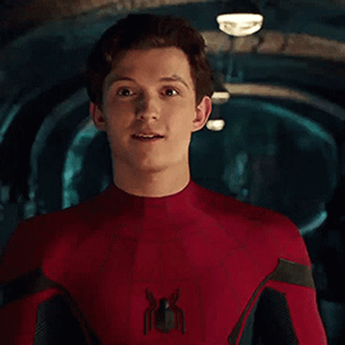 Spider Man Smiling Happy Surprise Tom Holland GIF