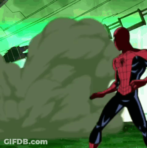 Spider Man Standing Green Background GIF