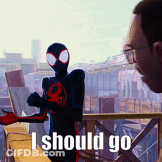Spider-Man Standing Next To Man Saying I Should Go GIF