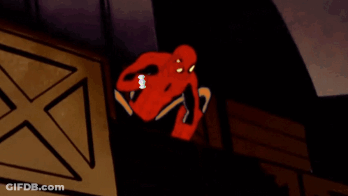 Spider Man Standing On Building GIF