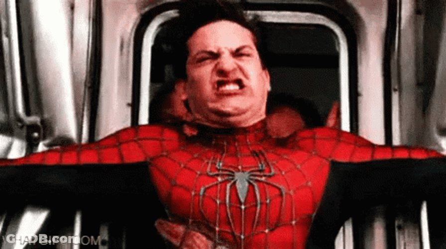 Spider Man Struggle Holding On GIF