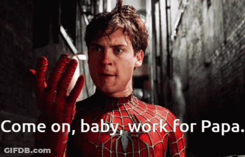 Spider-Man Suit Man Says Come On Baby GIF