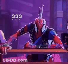 Spider Man With Mohawk Leaning GIF