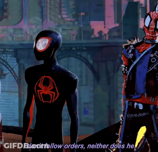 Spider Punk Doesn't Follow Orders GIF