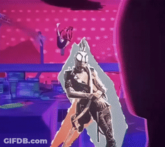 Spider Punk Hands Up GIF