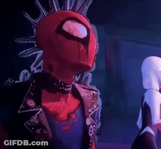 Spider Punk Shut It GIF