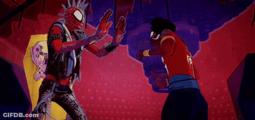 Spider Punk Spars With Pavitr GIF