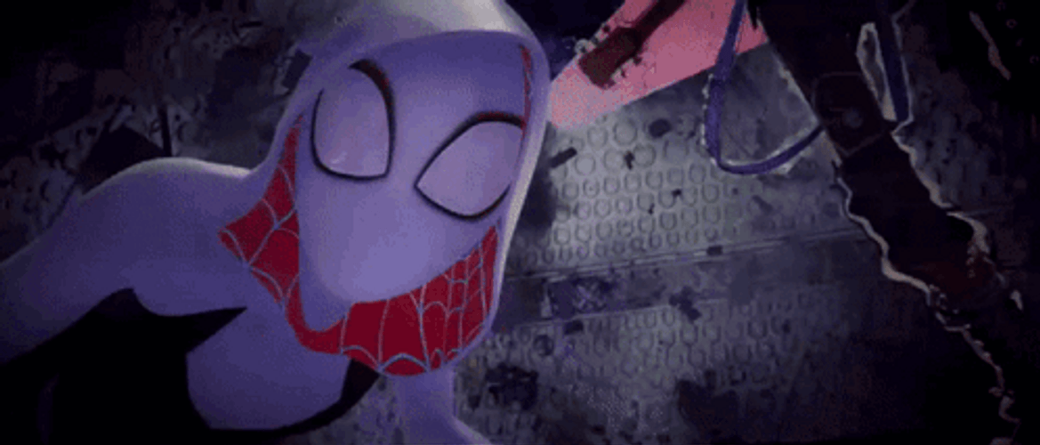 Spider Punk With Spider Gwen GIF