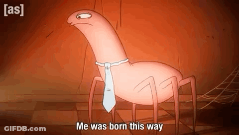 Spider Tie Saying Me Was Born This Way GIF
