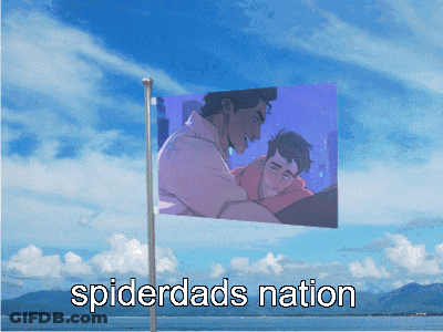 Spiderdads Nation Flag With Two Men GIF