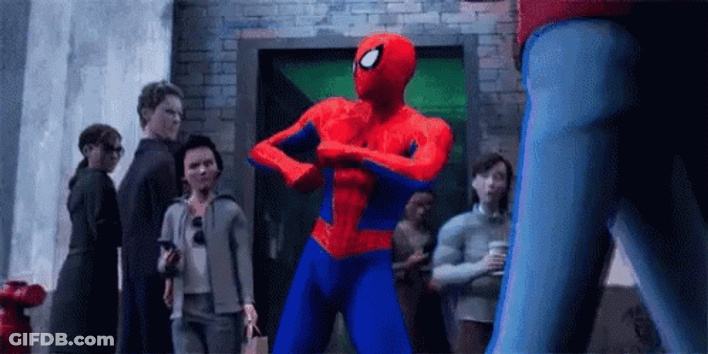 Spiderman Arms Rolling Dance Moves GIF