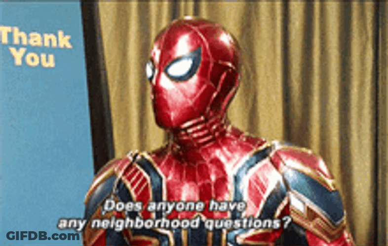 Spiderman Asking Any Neighborhood Questions GIF