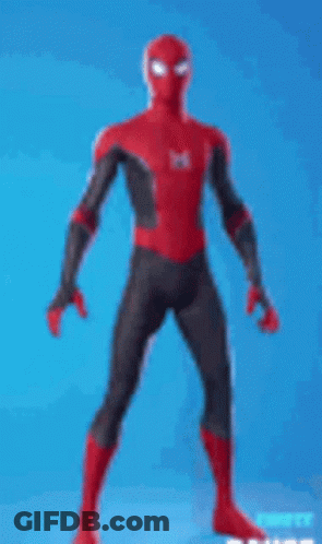 Spiderman Costume Dancing Blue Background GIF