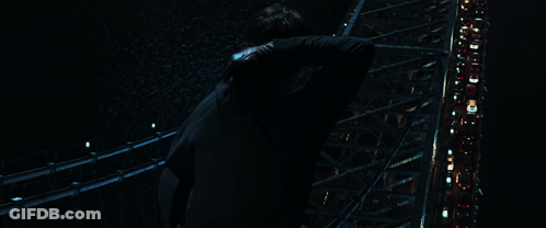 Spiderman Costume Man In Front Of City At Night GIF