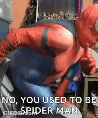 Spiderman Costume Thumbs Up Sitting In Chair GIF