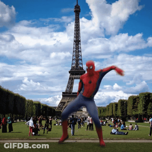 Spiderman Dance In The Tower GIF