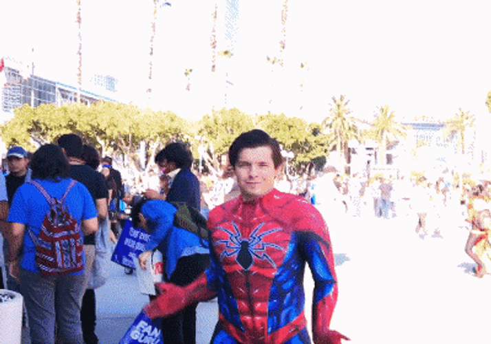 Spiderman Dancing At Comic-Con GIF