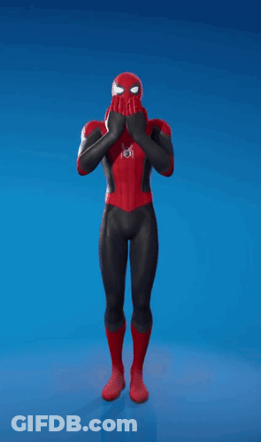 Spiderman Dancing On Blue Background GIF