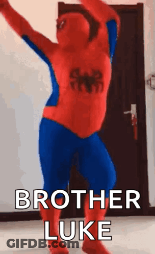 Spiderman Dancing Says Brother Luke GIF