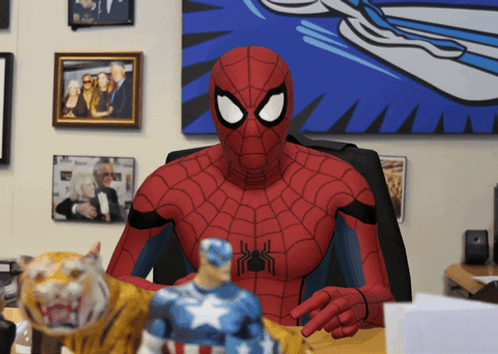 Spiderman Dancing With Peace Sign GIF