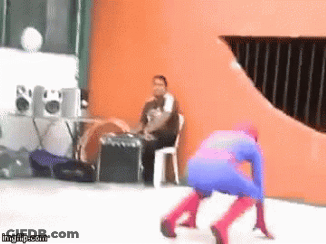 Spiderman Failed Backflip GIF