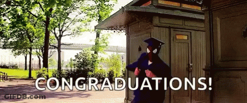 Spiderman In Graduation Cap And Gown GIF