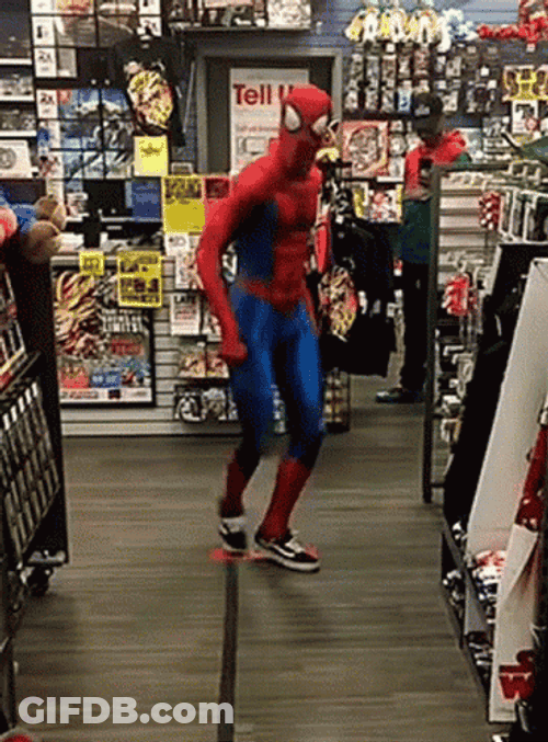 Spiderman In The Store Meme GIF