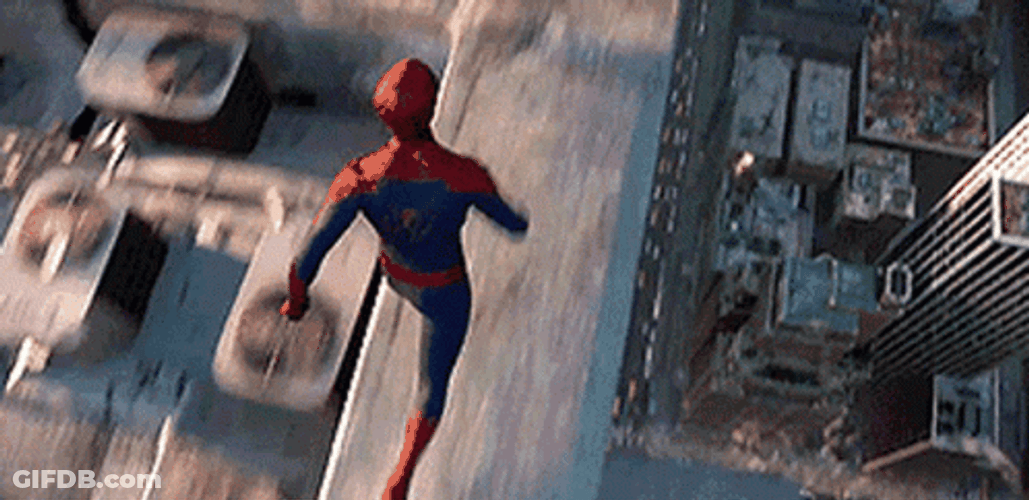 Spiderman Jumping Off GIF