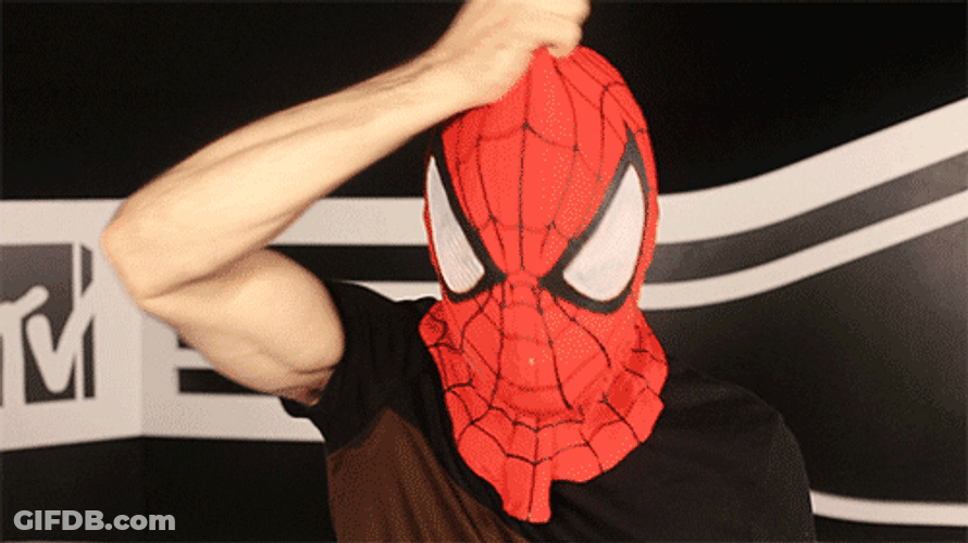 Spiderman Mask Out Meme GIF