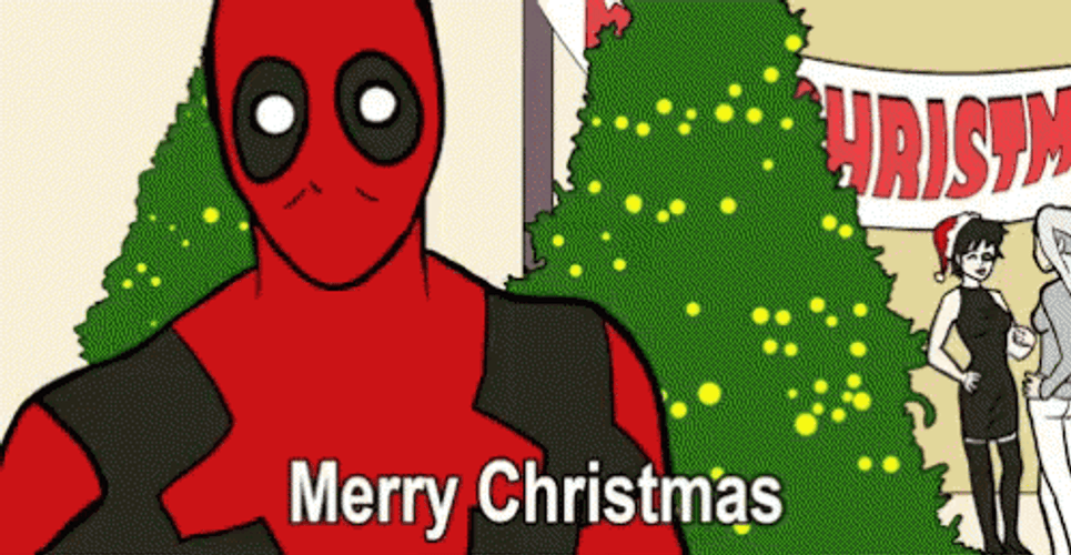 Spiderman Merry Christmas Funny Hugs The Christmas Tree GIF