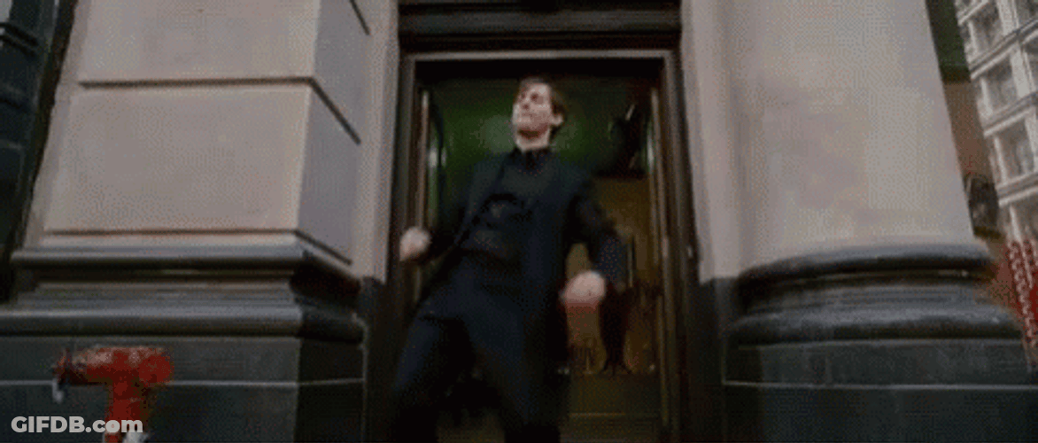 Spiderman Tobey Maguire Energetic Dance GIF