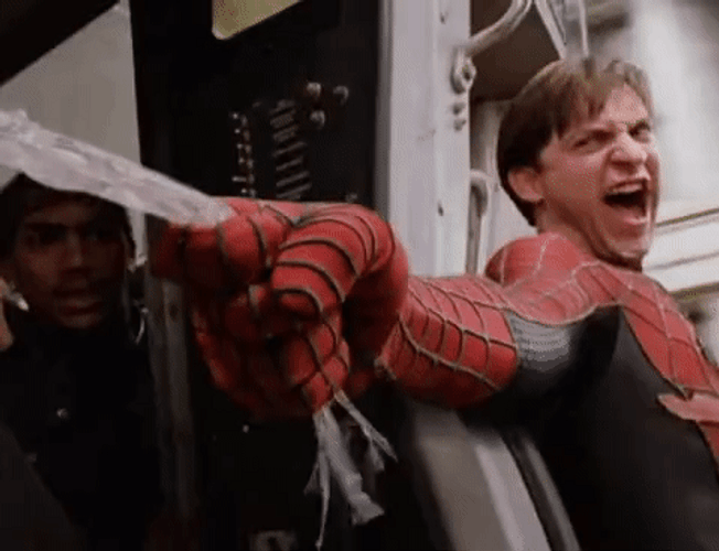 Spiderman Train Stopping Scene GIF