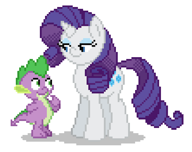 Spike And Rarity Pony Smooch GIF