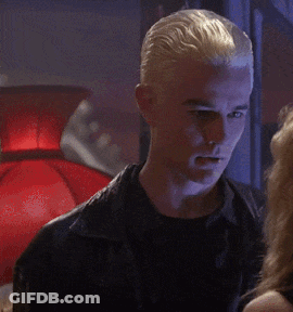 Spike From Buffy Talking To Woman Saying Well Yeah That Covers A Lot Of It GIF