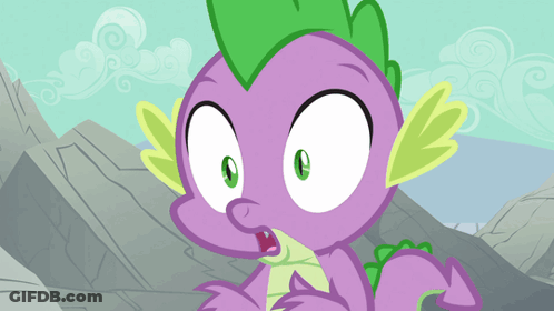 Spike From My Little Pony Looks Surprised And Shocked GIF