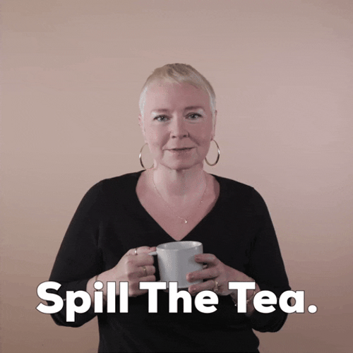 Spill The Tea Old Lady Share It Now GIF