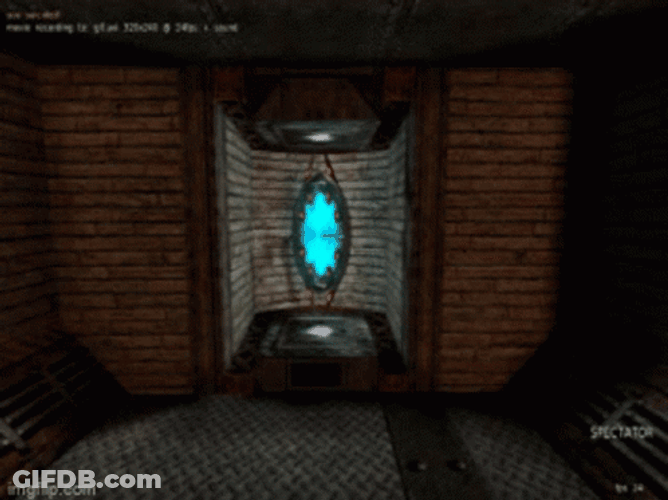 Spinning 2D Tesseract Blue Light GIF