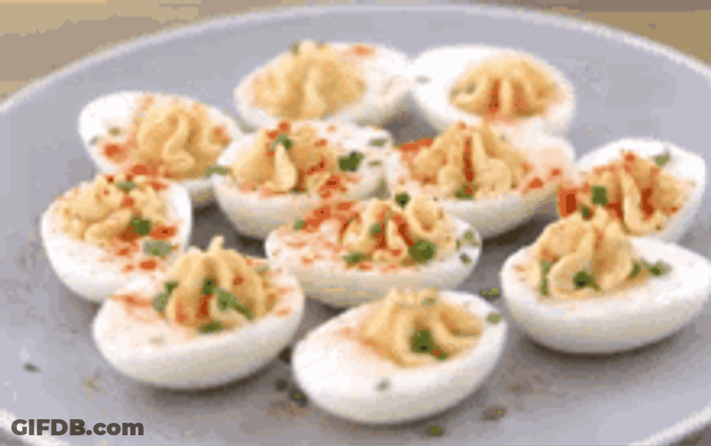 Spinning Appetizers Paprika Chives Egg GIF