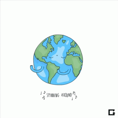 Spinning Around Globe GIF